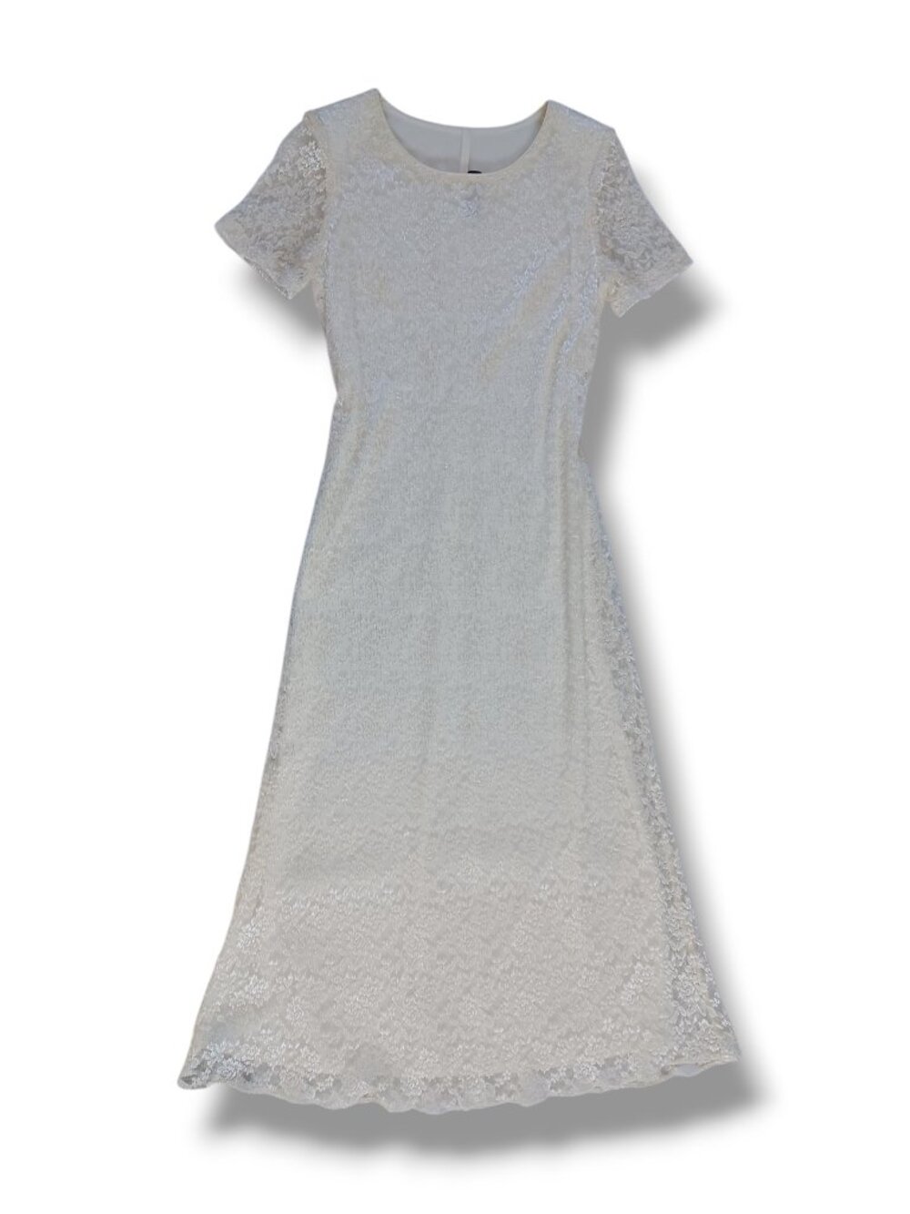 Vintage Lace Dress White Ivory Cream Midi Maxi Sharade Of California Size 12